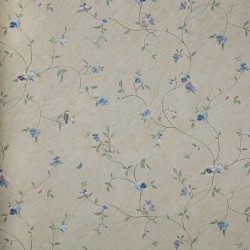 Papel de parede, floral, azul com o fundo marrom